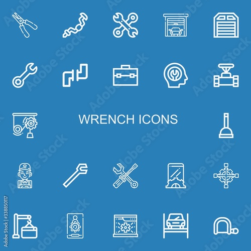Editable 22 wrench icons for web and mobile