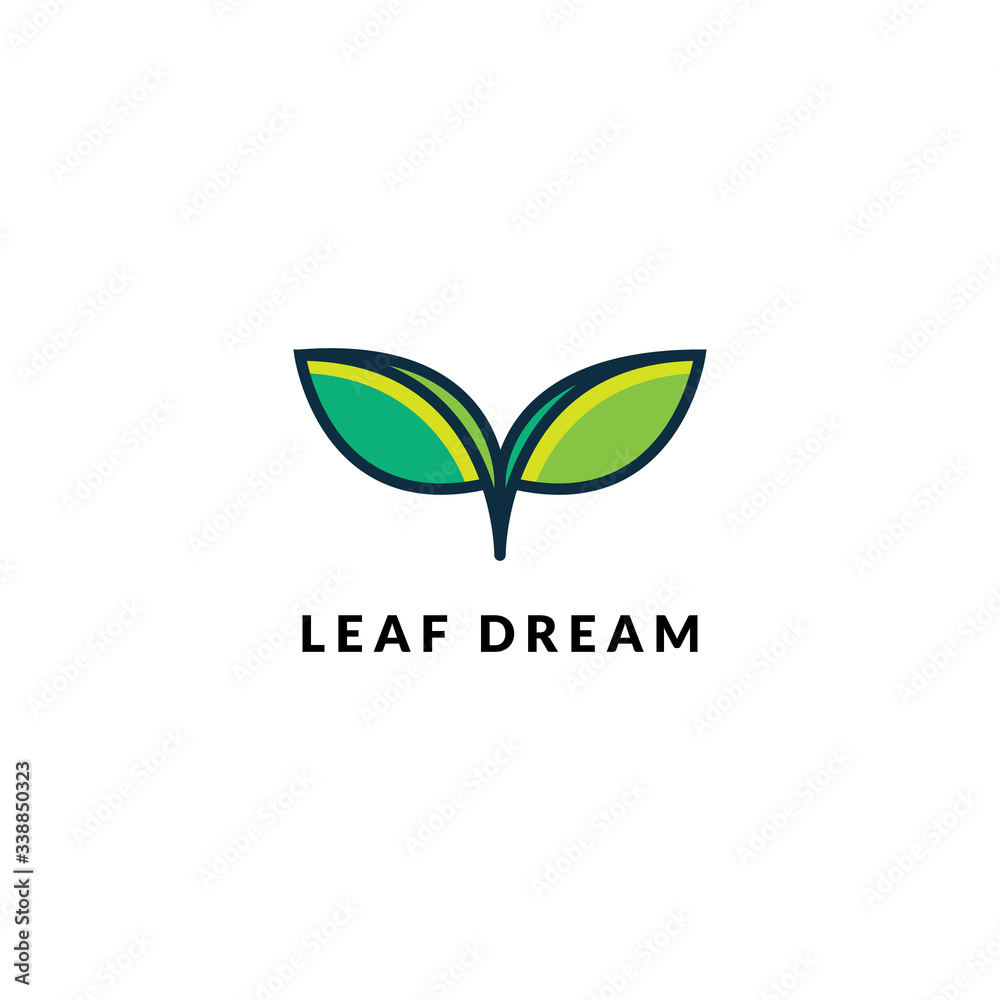 logo leaf 3D with a beautiful and simple design