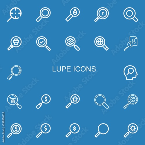 Editable 22 lupe icons for web and mobile
