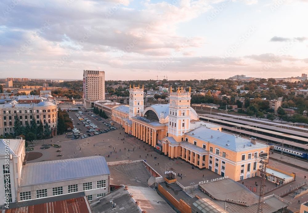 Central train station in Khrakiv, Ukraine