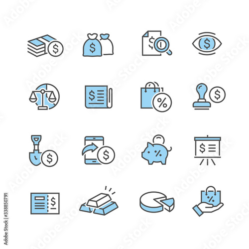 business and finance icon set
