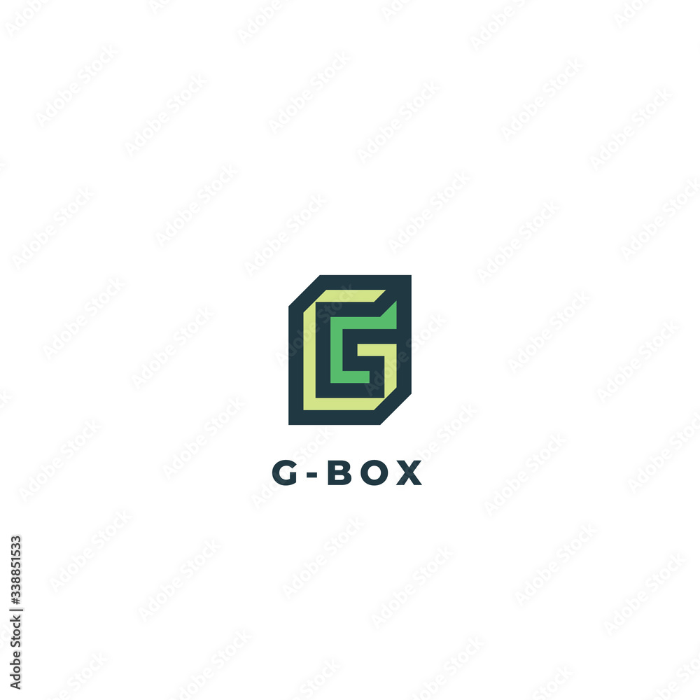 Fototapeta premium Logo Letter G Box, Concept Initial G + Box Icon.