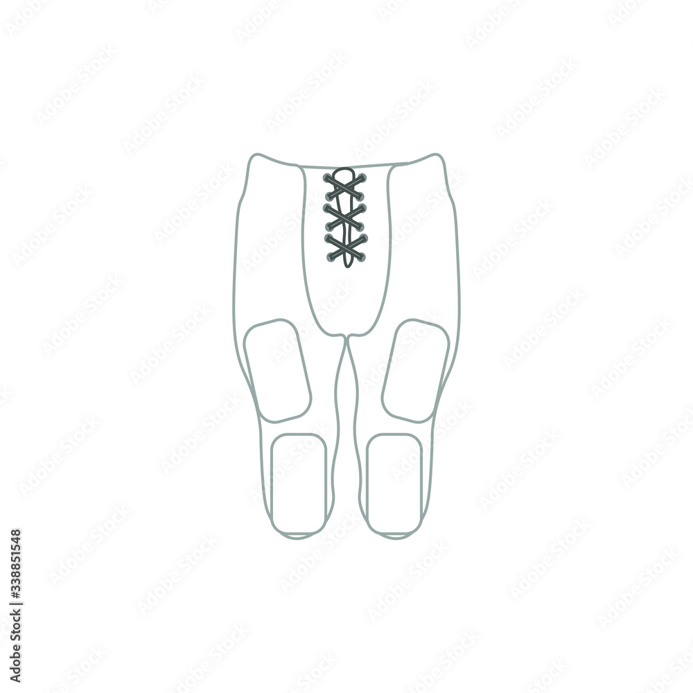 american football pants with protections. illustration for web and mobile design. american football pants with protections. illustration for web and mobile design.