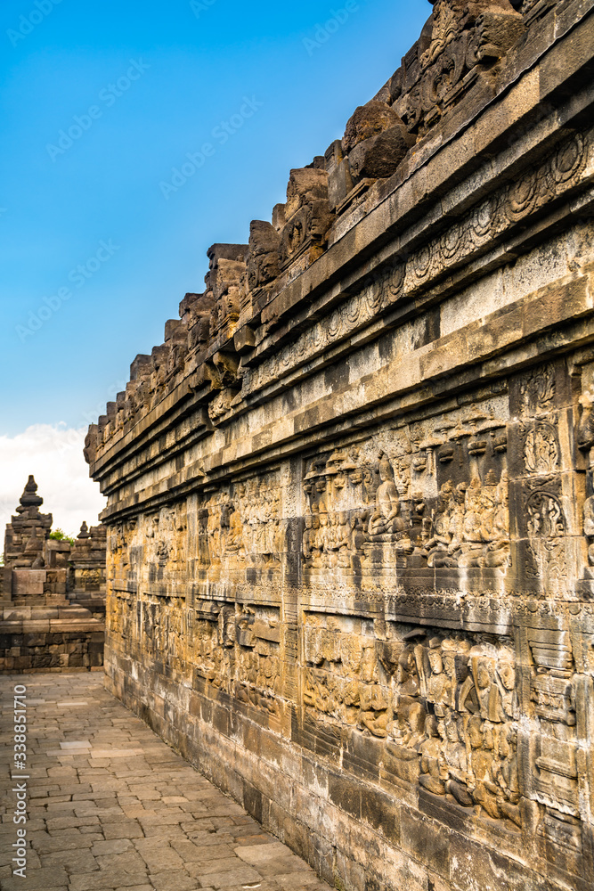 Fototapeta premium Borobudur Temple in Central Java. UNESCO world heritage in Indonesia