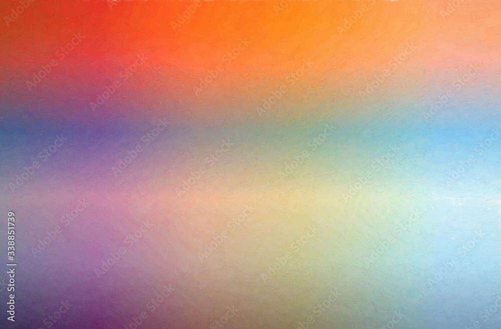 Abstract illustration of orange and blue Watercolor on coldpress paper background.