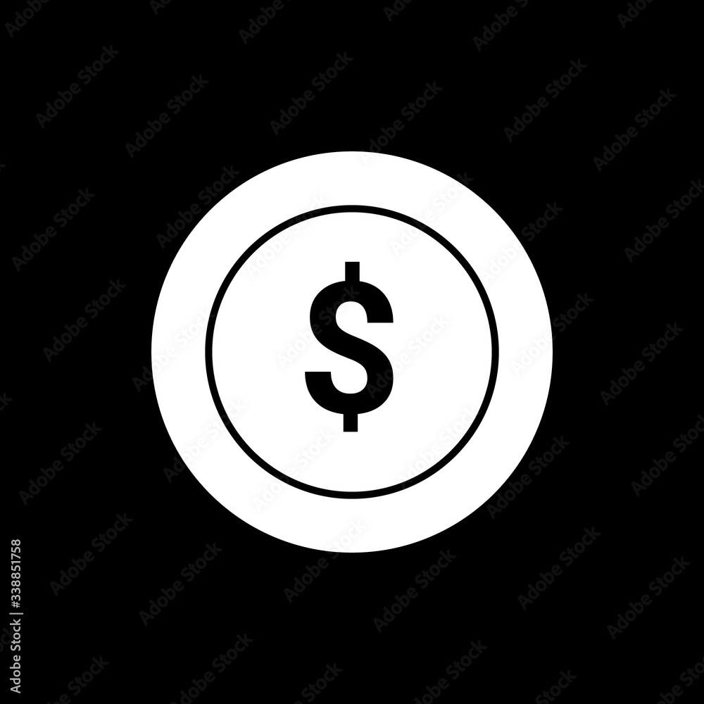 Silhouette money for business design element on black background Silhouette money for business design element on black background
