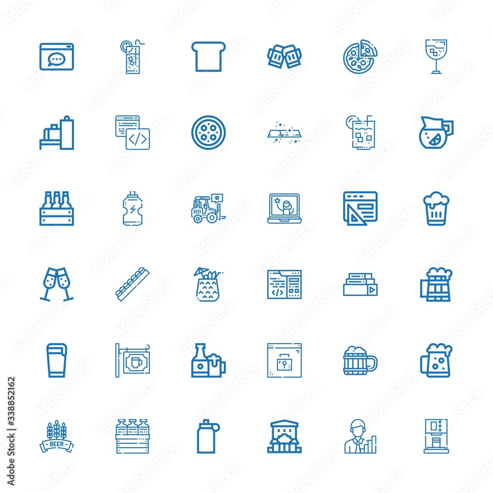 Editable 36 bar icons for web and mobile
