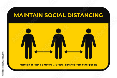Maintain social distancing. Keep safe distance in public. Social distancing prevention to protect from coronavirus, covid-19 outbreak. Vector