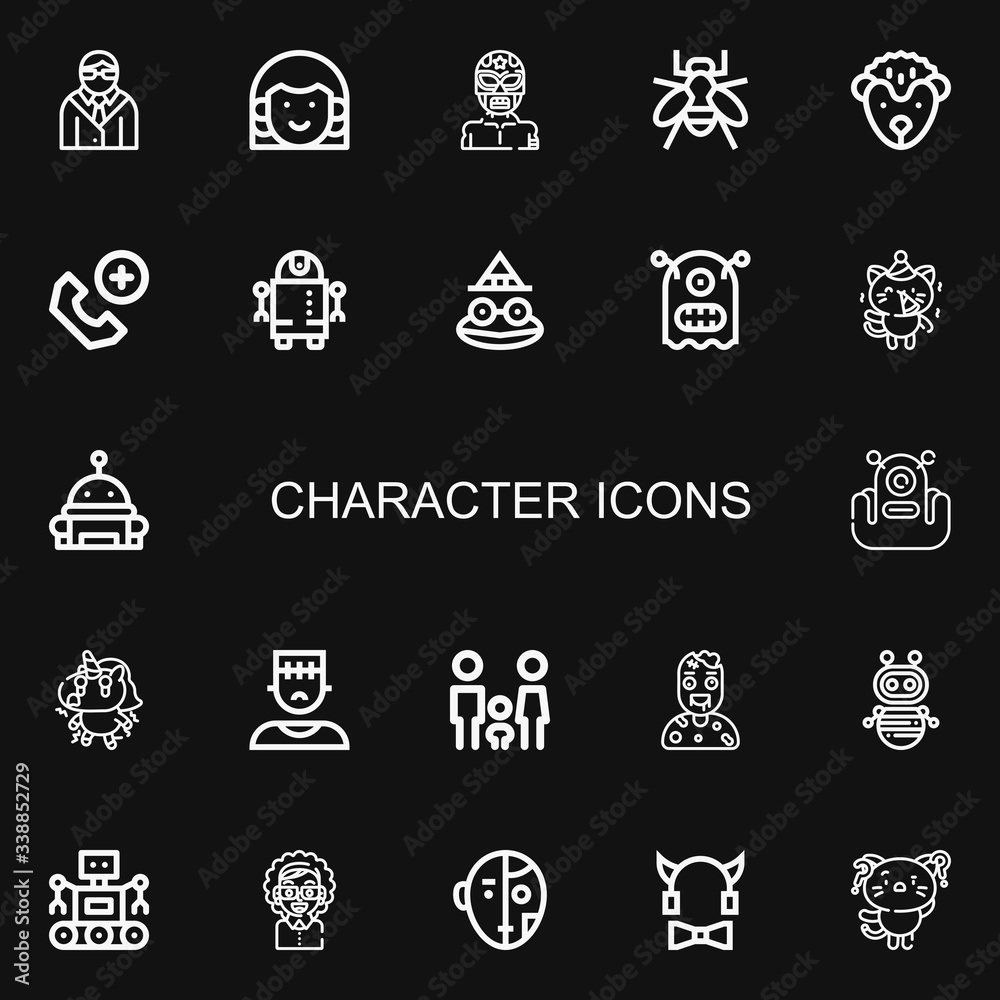 Editable 22 character icons for web and mobile Editable 22 character icons for web and mobile