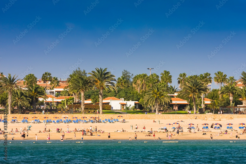 Beach, Caleta de Fuste, Fuerteventura, Canary Islands, Spain, Europe