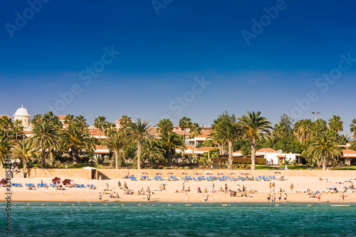 Beach, Caleta de Fuste, Fuerteventura, Canary Islands, Spain, Europe