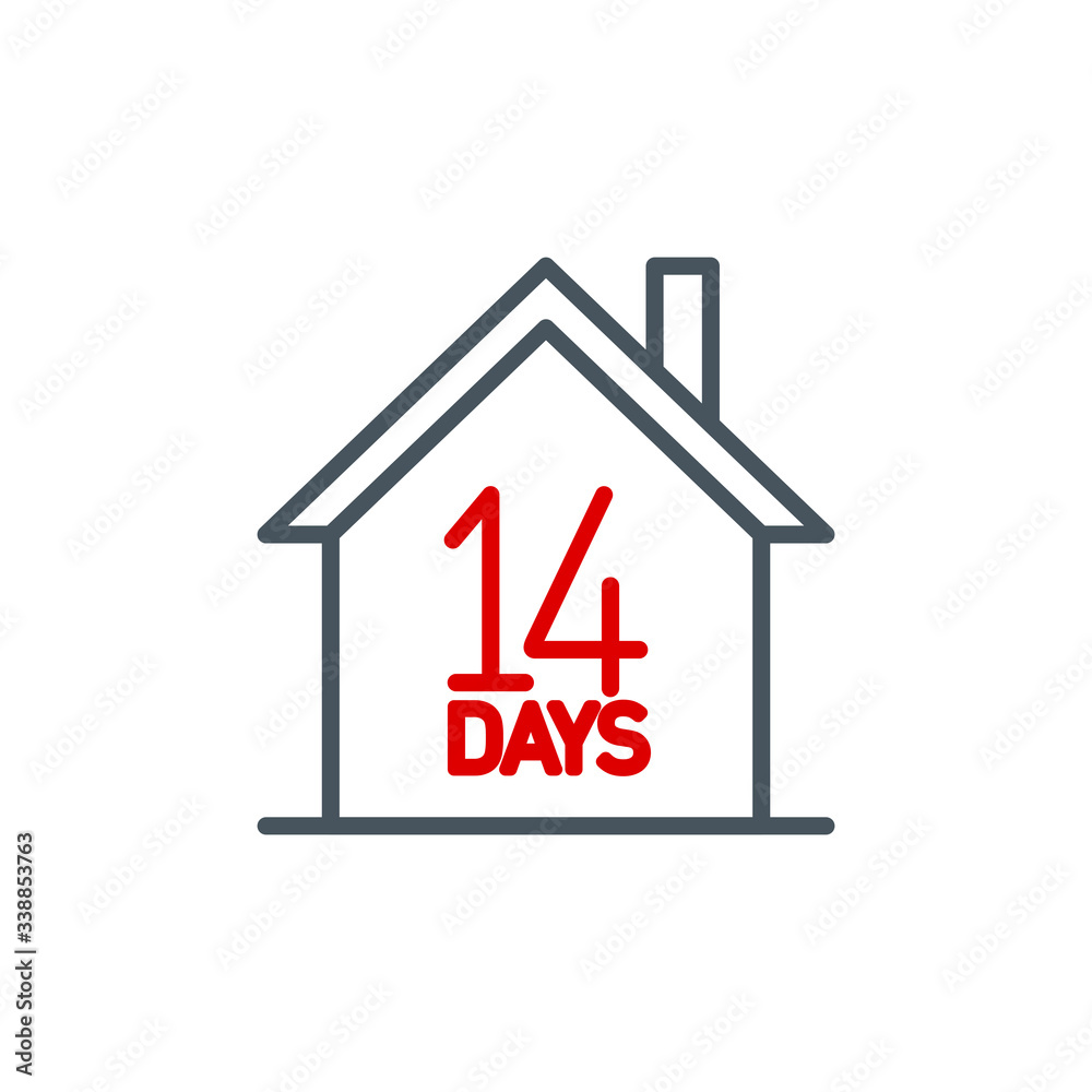 home quarantine locality 14 days single line icon isolated on white. Perfect outline symbol Coronavirus Covid 19 pandemic banner. Quality design element stay home location with editable Stroke home quarantine locality 14 days single line icon isolated on white. Perfect outline symbol Coronavirus Covid 19 pandemic banner. Quality design element stay home location with editable Stroke
