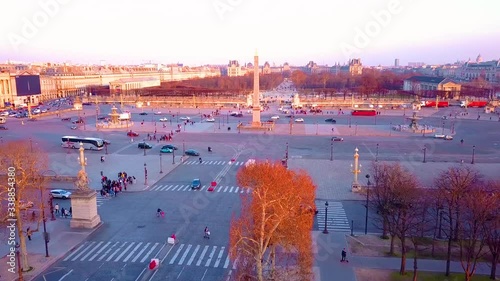 Flying toward Place de la Concorde in Paris.