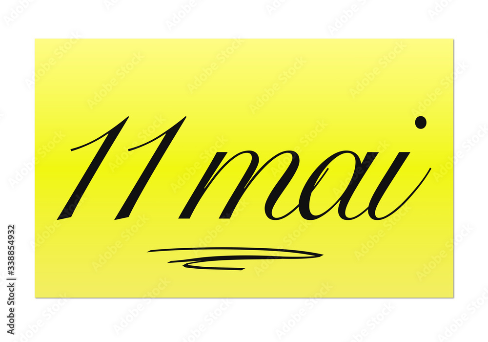 Obraz premium 11 mai post it jaune souligné