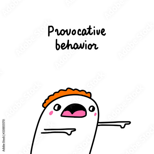 Provocative behavior bipolar disorder symptom man expressive in cartoon comic style