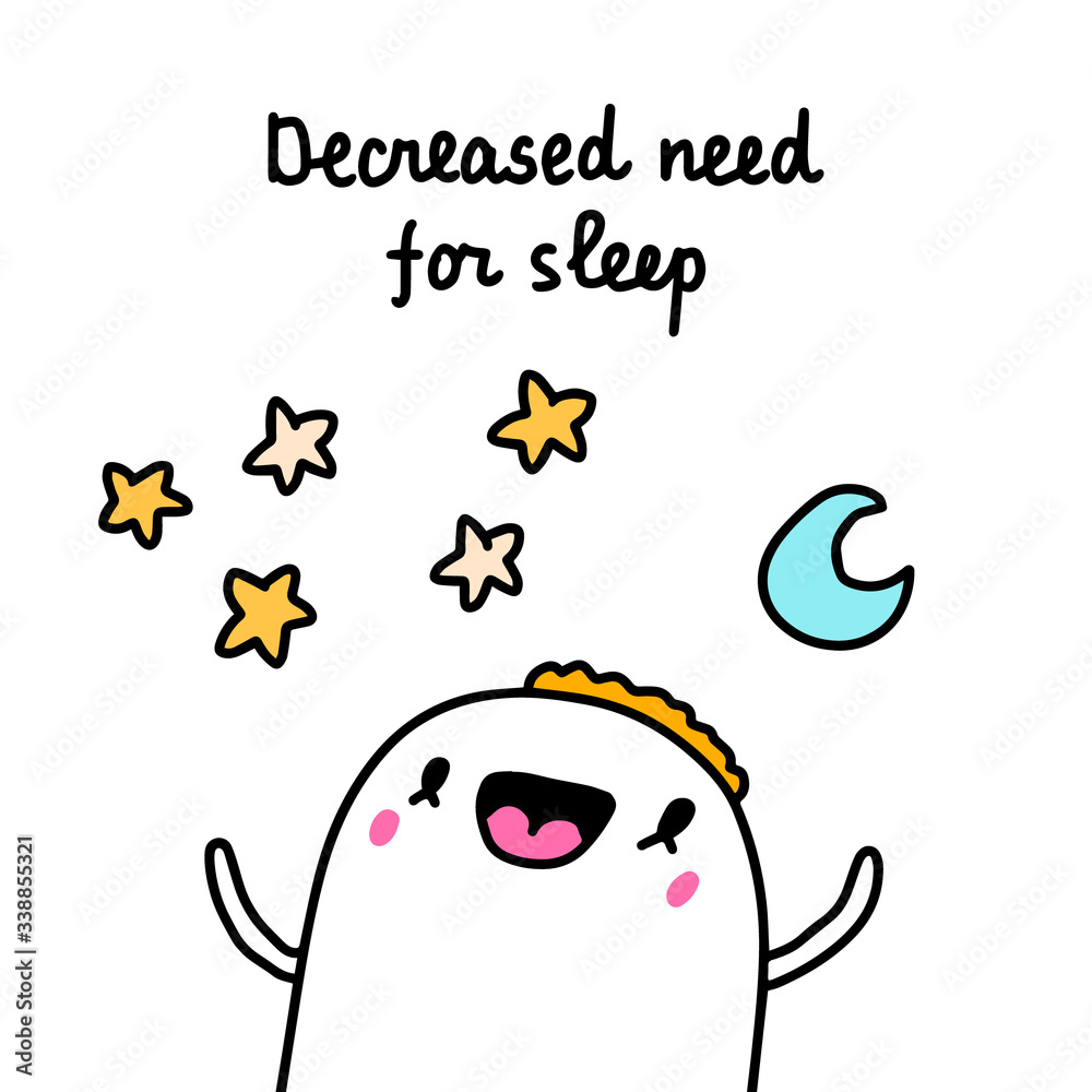 Decreased need for sleep insomnia bipolar disorder symptom man expressive in cartoon comic style Decreased need for sleep insomnia bipolar disorder symptom man expressive in cartoon comic style
