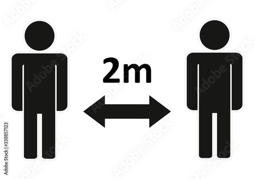Social distancing icon vector. Social Distancing and Self Quarantine. Quarantine measures sign. Coronavirus.