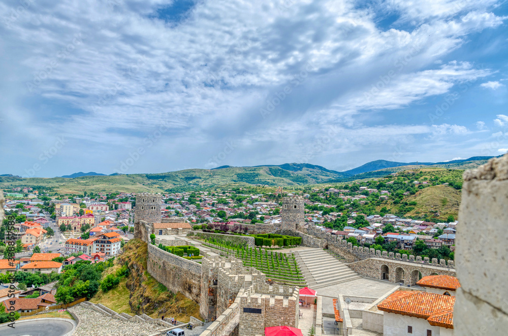 Georgia. Akhaltsikhe. View of the city from the observation tower of the fortress