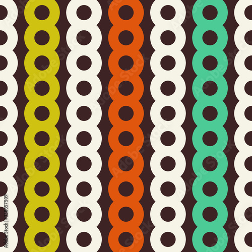 Seamless pattern with bright geometric ornament.