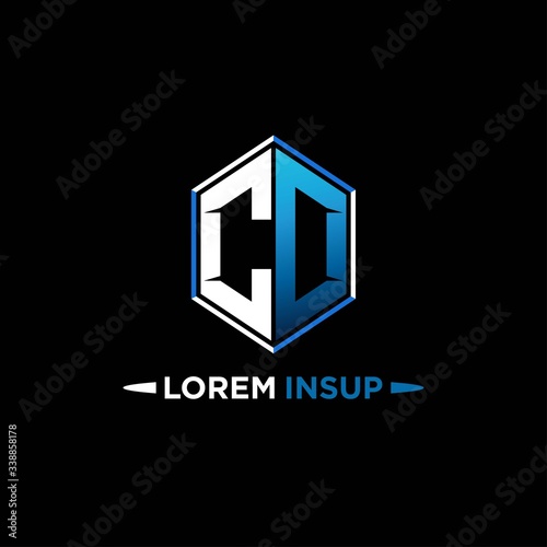 CD initial hexagon logo monogram designs modern templates .