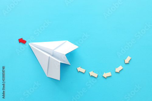 concept of paper plane. top view.