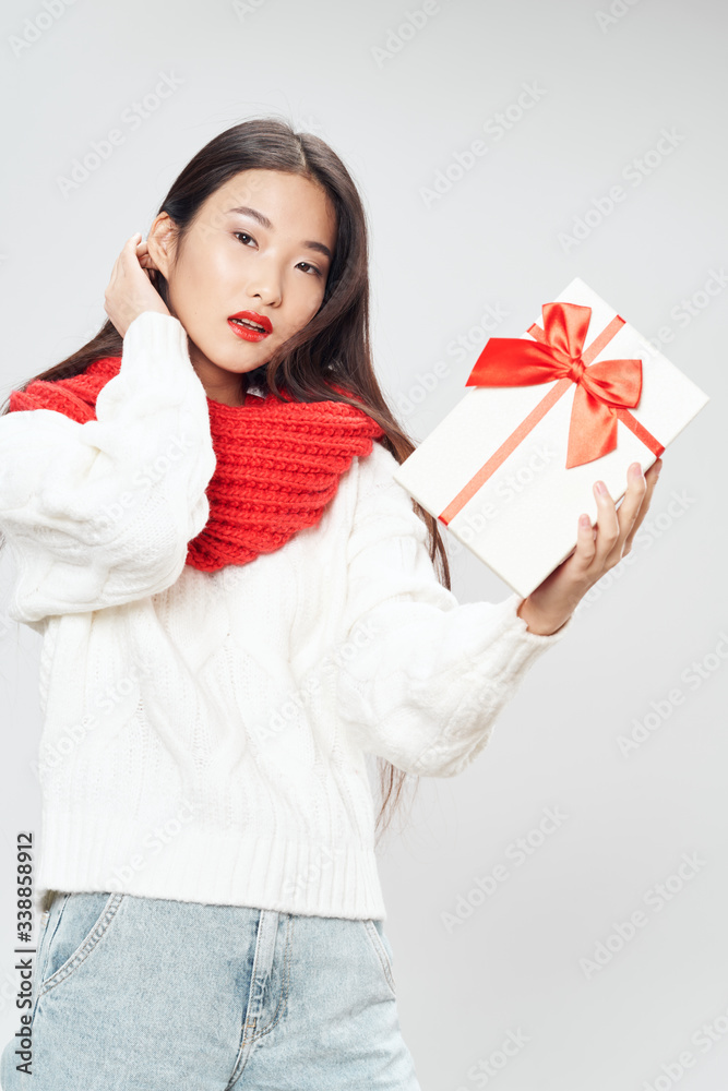 girl with gift box girl with gift box