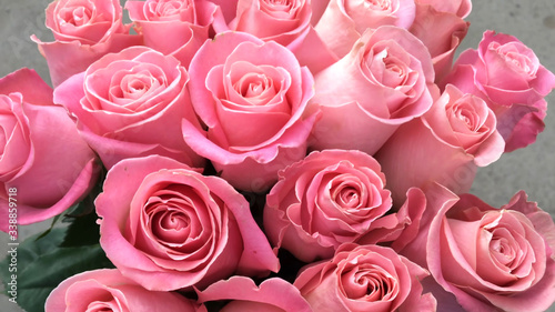 a large bouquet of pink roses