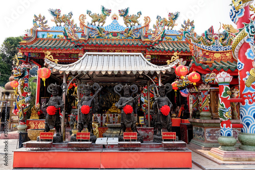Chinese shrine at Wat Phanan Choeng temple - Thailand