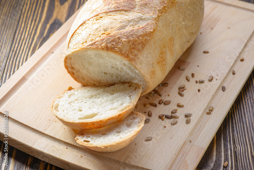 sliced white bread on a cutting board