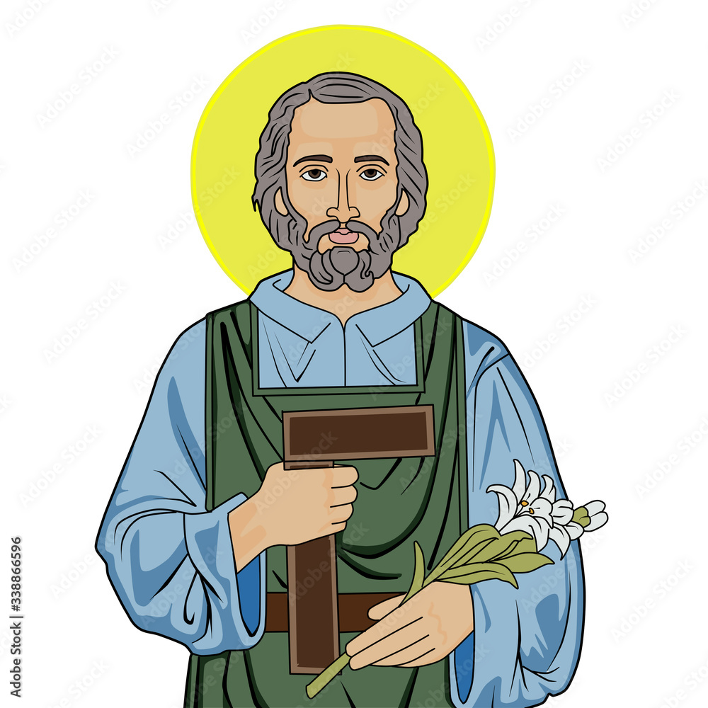 An illustration of Saint Joseph the Worker Stock Illustration Adobe Stock