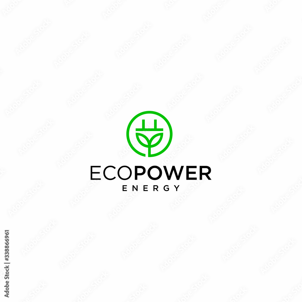 Bold, creative and modern logo design of electric power and eco energy with clear background - EPS10 - Vector.