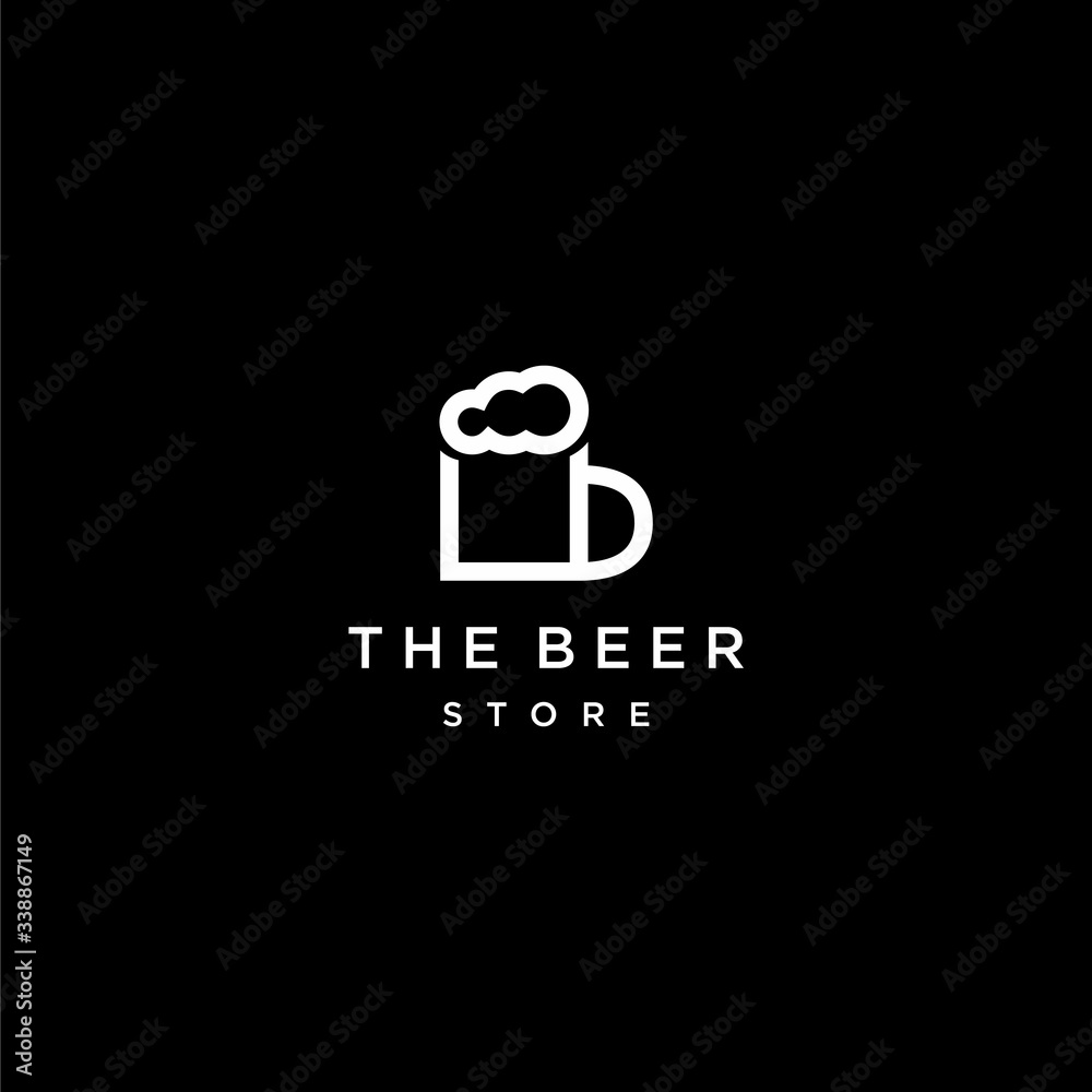 Modern and unique logo design of beer shop with dark background - EPS10 - Vector. Modern and unique logo design of beer shop with dark background - EPS10 - Vector.