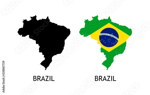 Silhouette of Brazil black ...