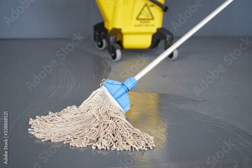 Canvas Print Mop and bucket, janitorial service.