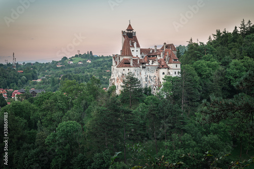 Bran Castle at sunset best known as Dracula's Castle, home of Vlad Tepes Dracula, Brasov, Transylvania, Romania