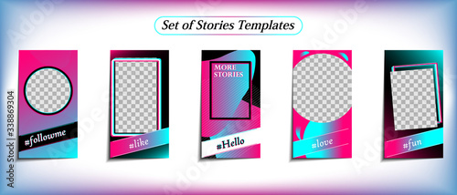 Trendy editable template for social networks stories. Design backgrounds for social media. Use for, website, mobile app, poster, flyer, smartphone template, web design. Vector illustration. EPS10