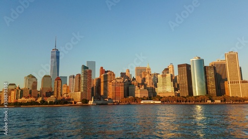 Beautiful landscape on unforgettable Manhattan view.  Blue sky on background.  © Alex