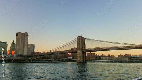 Beautiful landscape view on one of the bridges in Manhattan. USA. New York.