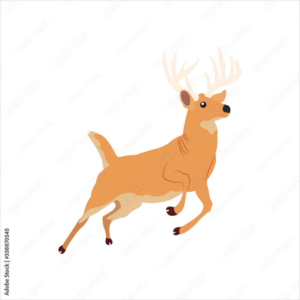 Christmas animal cartoon deer clip art illustration