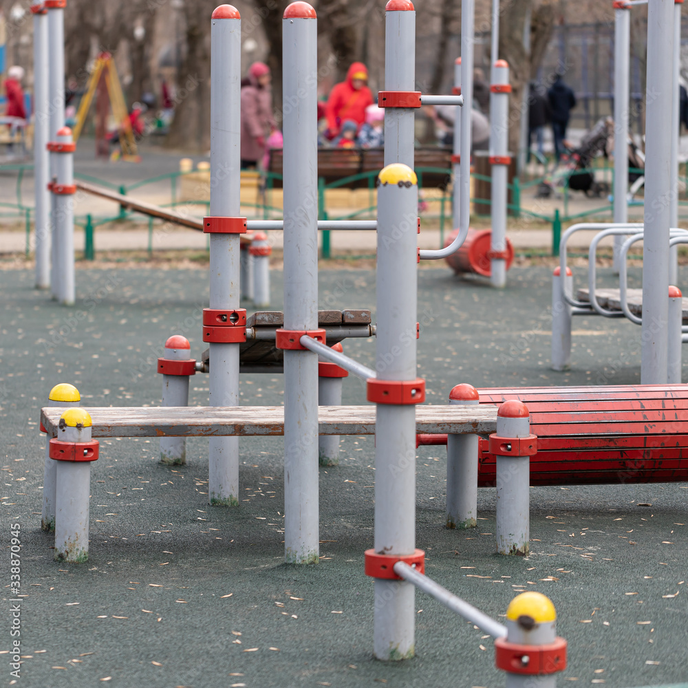Empty children's playground with no children Empty children's playground with no children