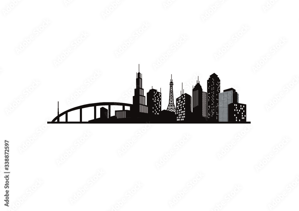 City Vector black and white