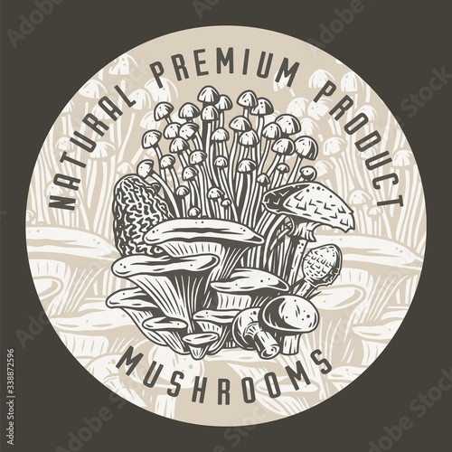 Autumn forest mushroom picking, vegan menu set