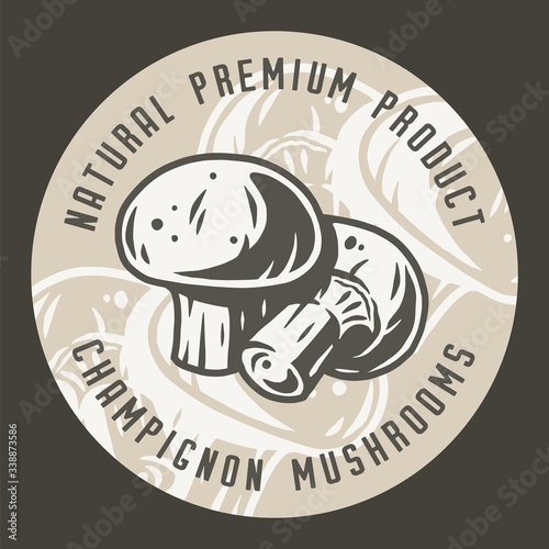 Autumn champignon mushroom picking, vegan menu set