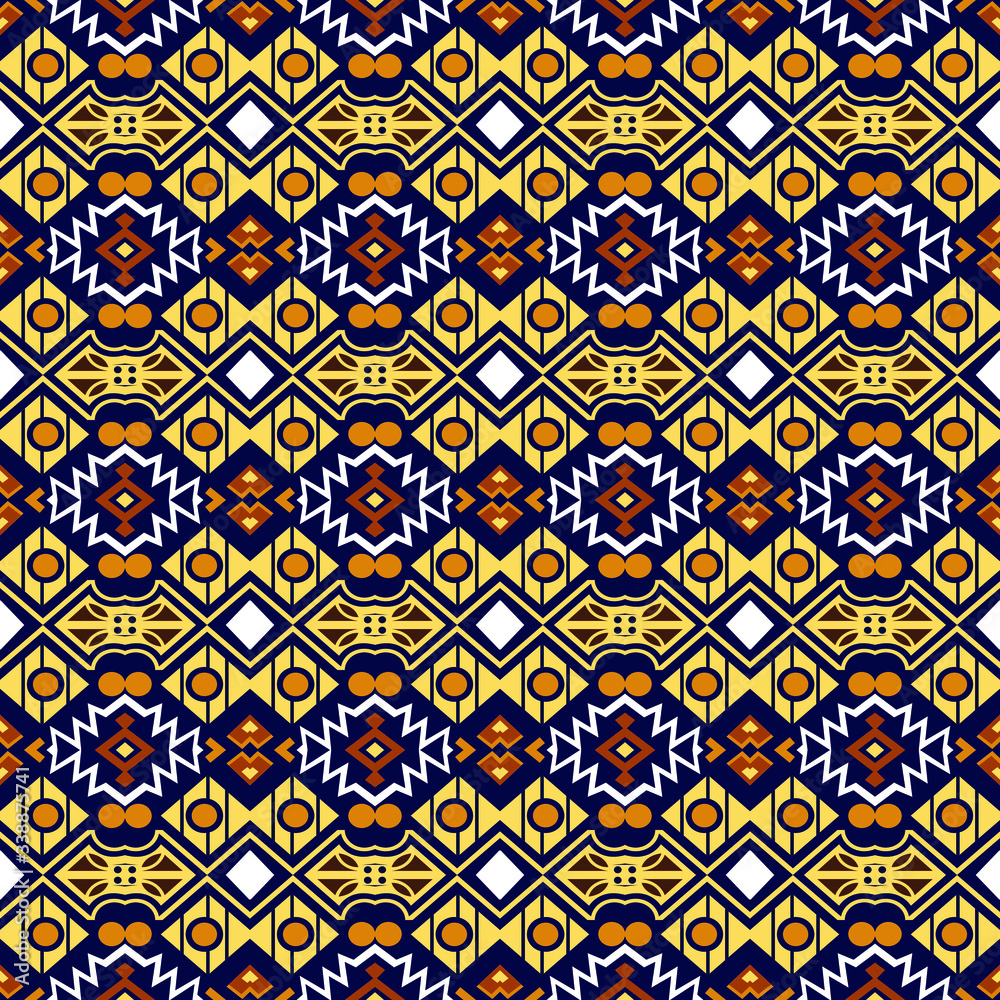 Batik seamless pattern with geometric elements