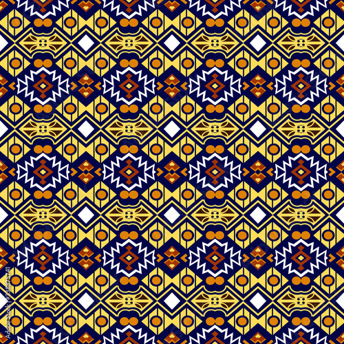 Batik seamless pattern with geometric elements