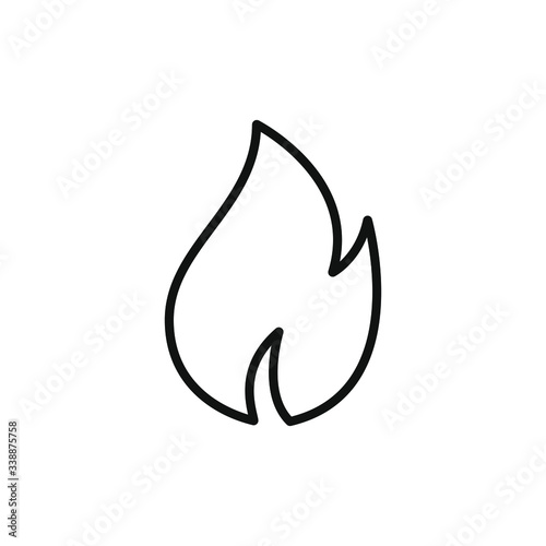 simple icon of a fire with outline style design