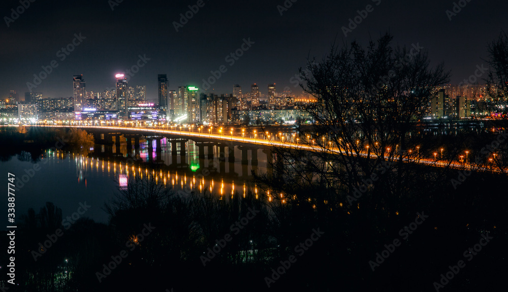 Kyiv city at night. Ukraine