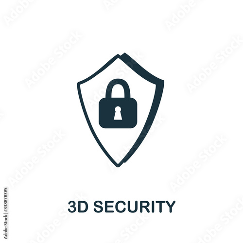 3D Security icon. Simple illustration from e-commerce collection. Creative 3D Security icon for web design, templates, infographics and more photo