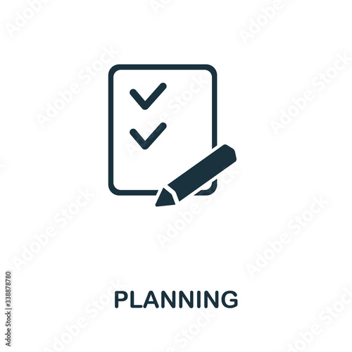 Planning icon from personal productivity collection. Simple line Planning icon for templates, web design and infographics