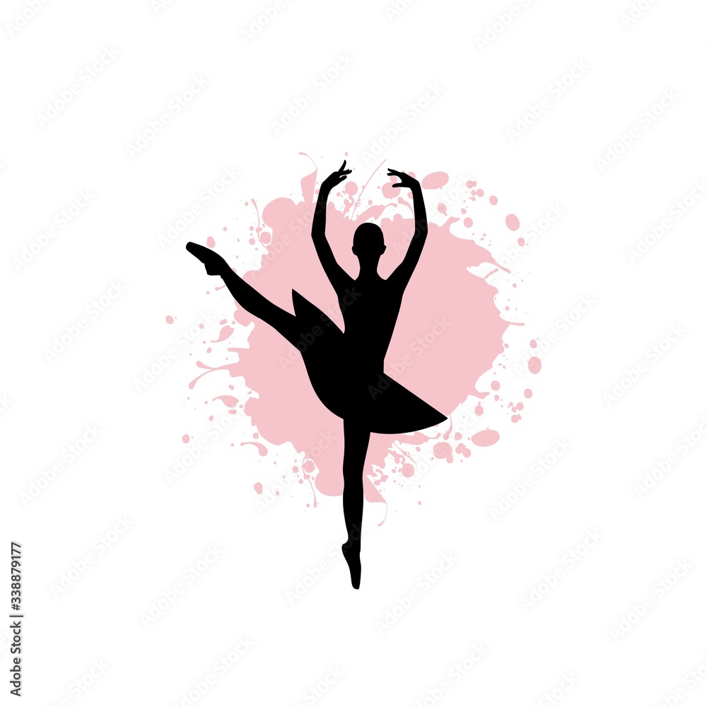 Ballerina icon isolated on white background